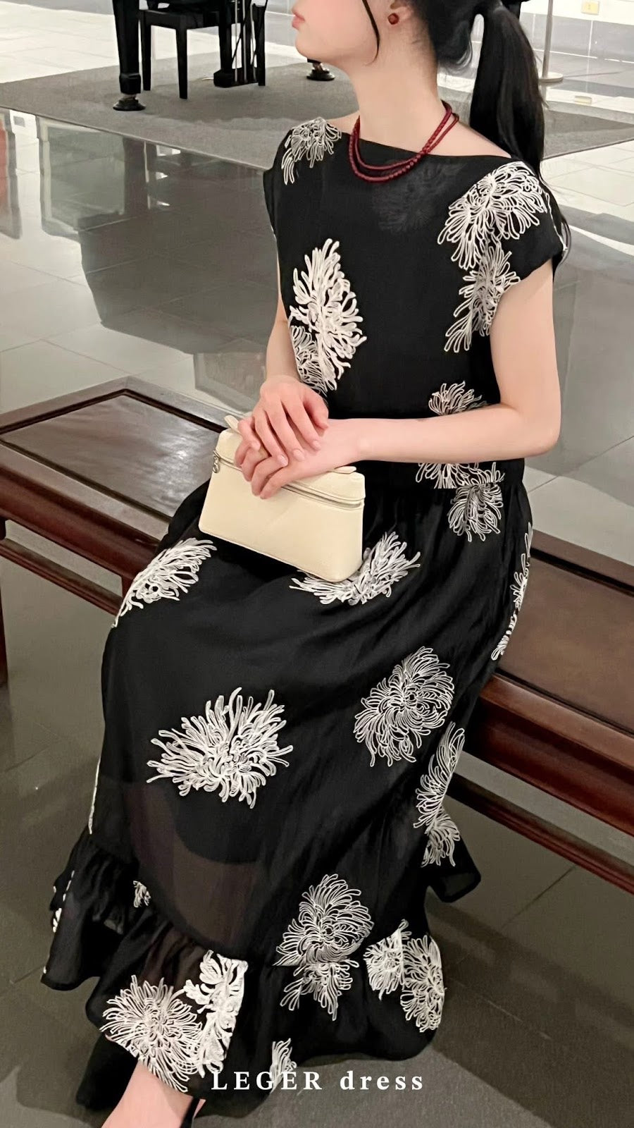 Leger off-shoulder dress detail