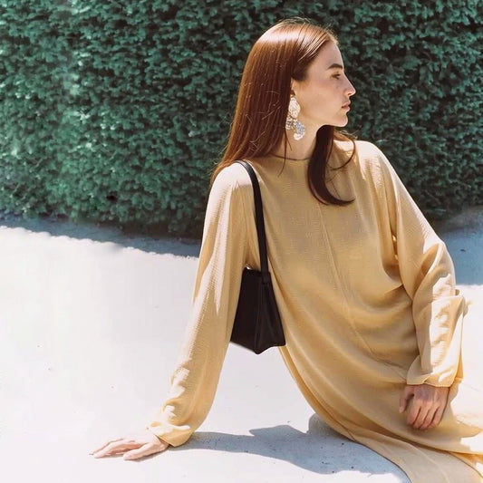 Rosalara Penna crepe long sleeve dress