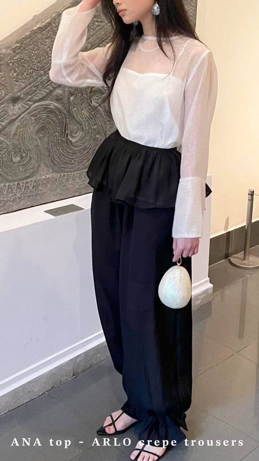 Ana flared-sleeve shirt dress front