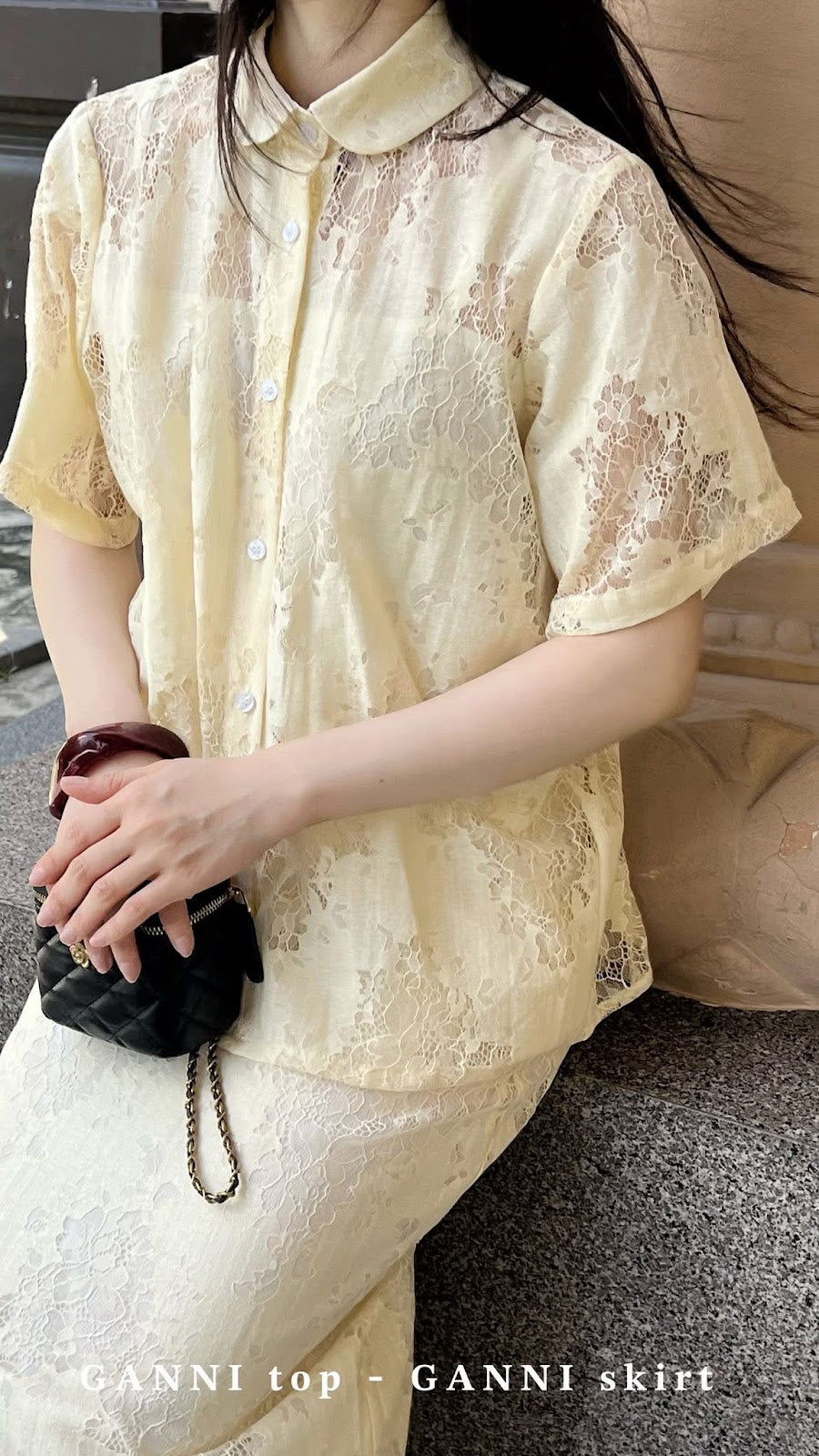Ganni silk two-piece set side