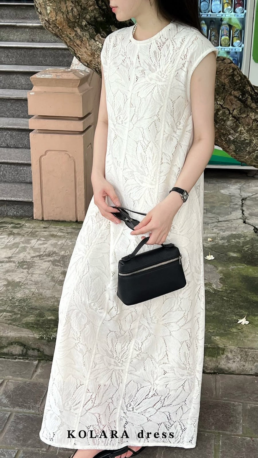 Kolara floral lace dress front view