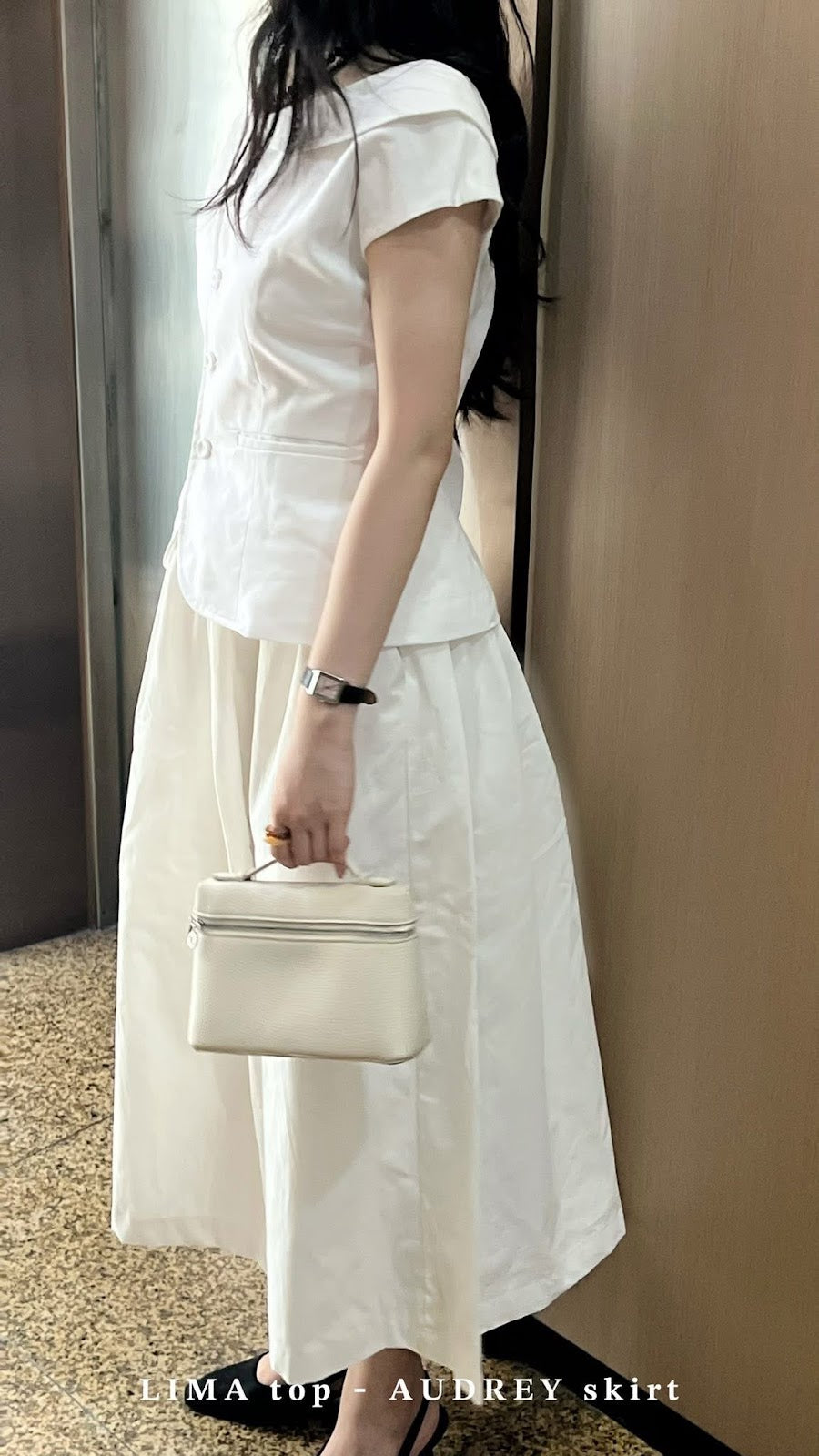 Lima linen two-piece set detail