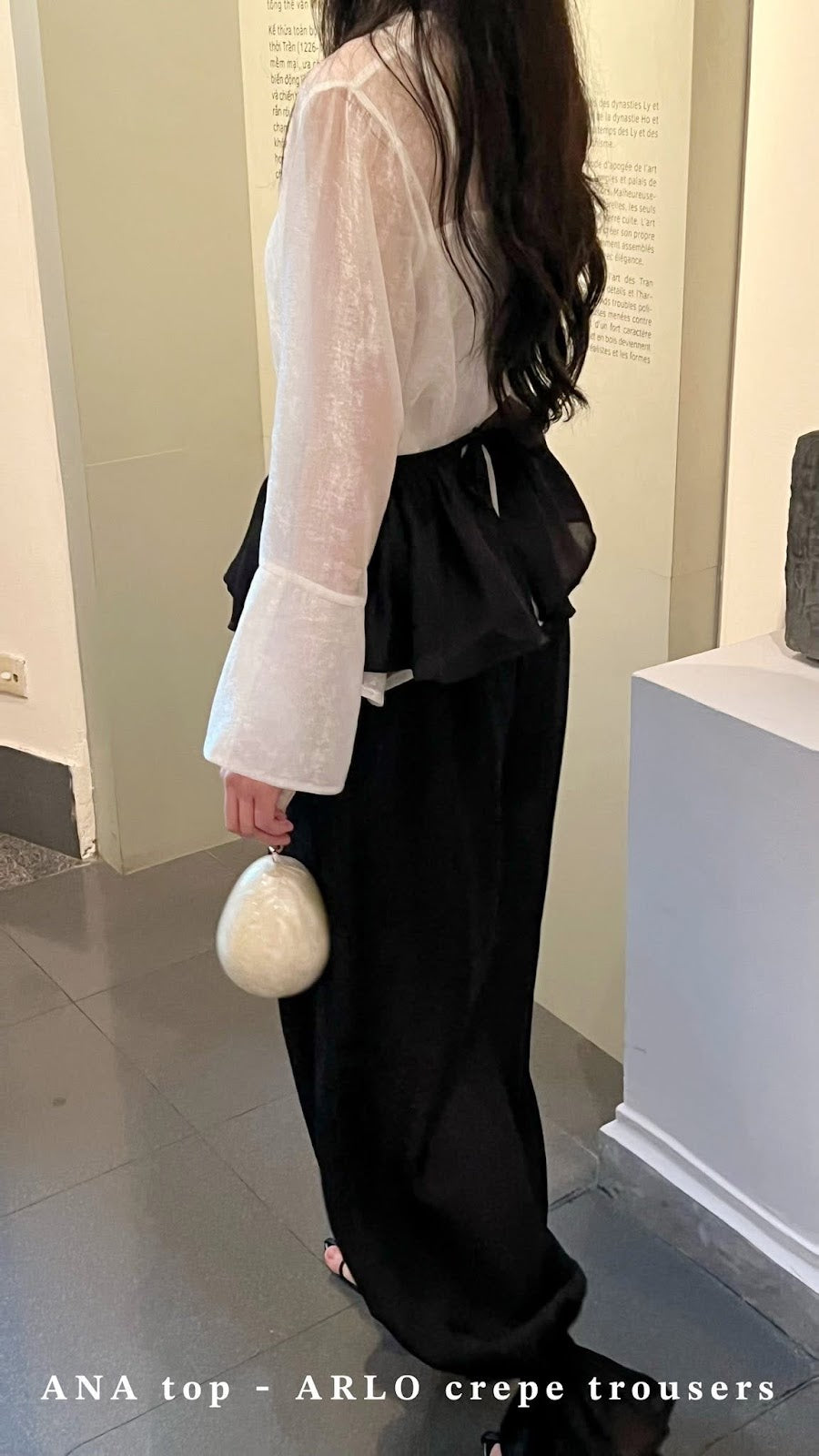 Ana flared-sleeve shirt dress side