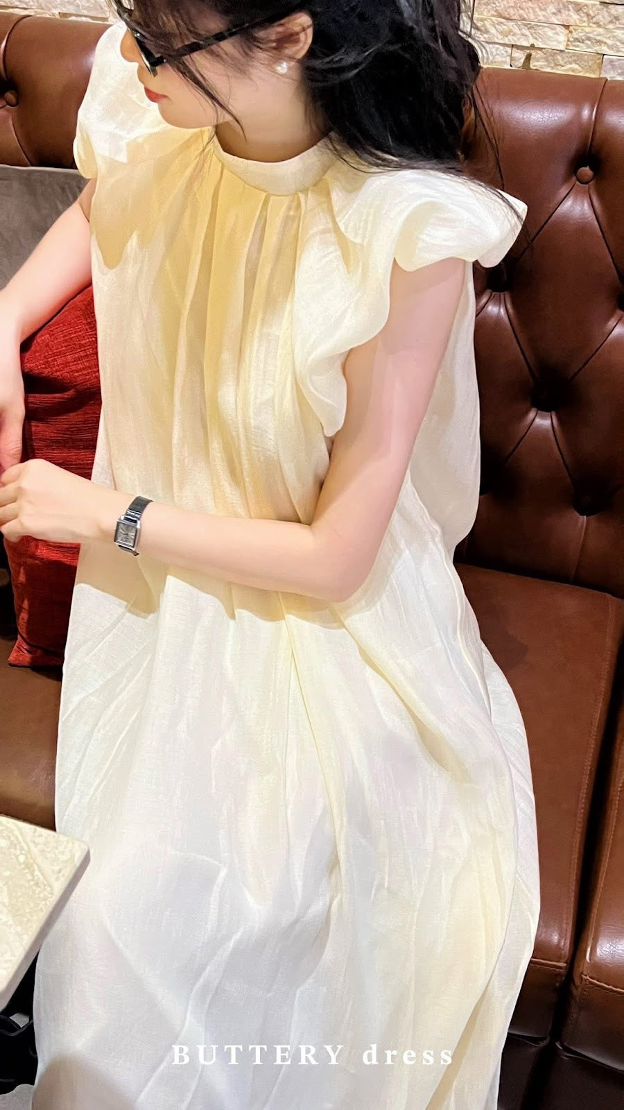 Buttery mini collar dress side