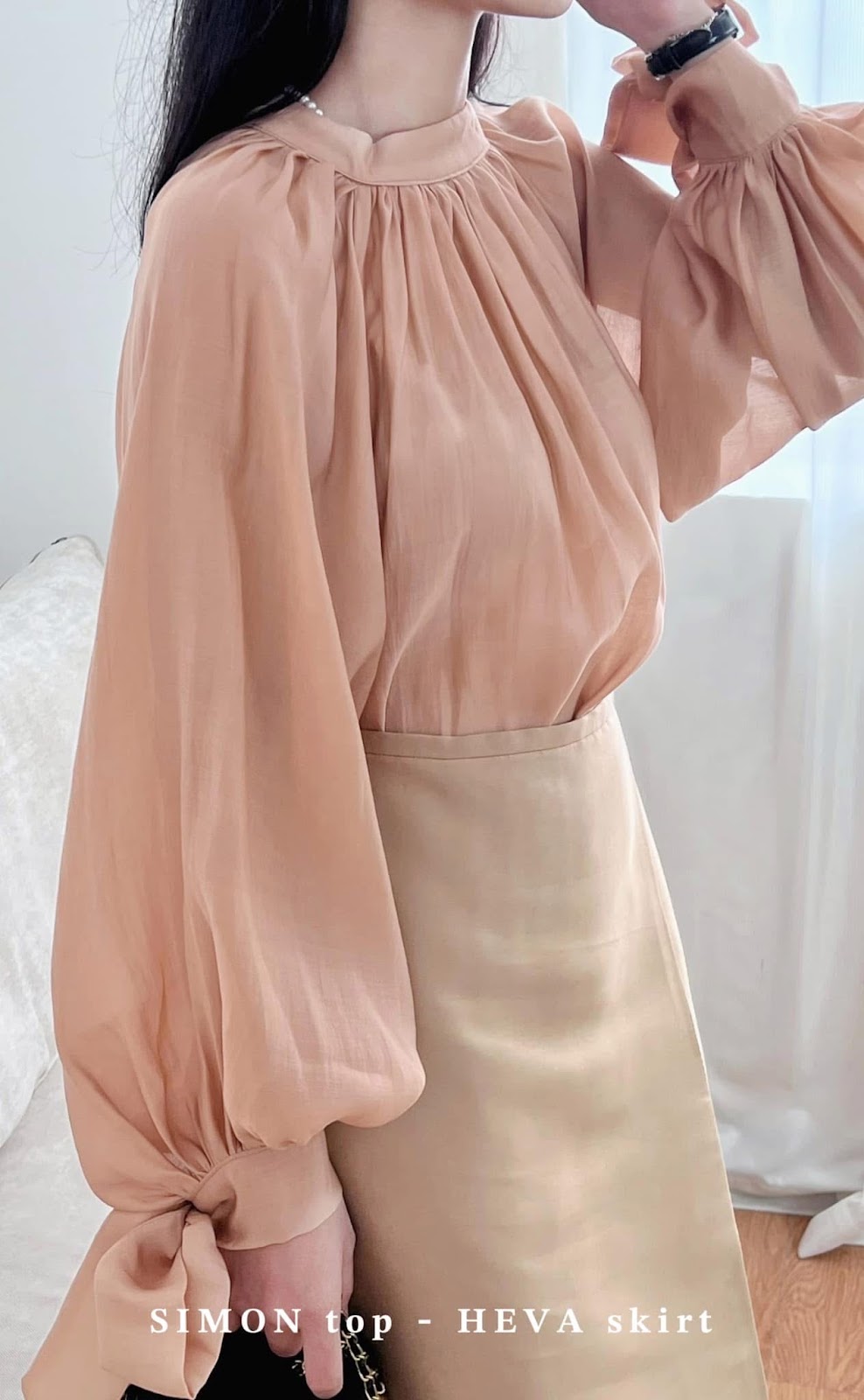 Simon crepe silk top front