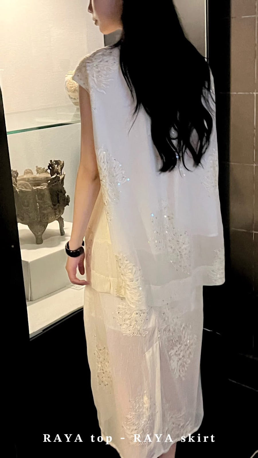 Raya sequin-button dress front
