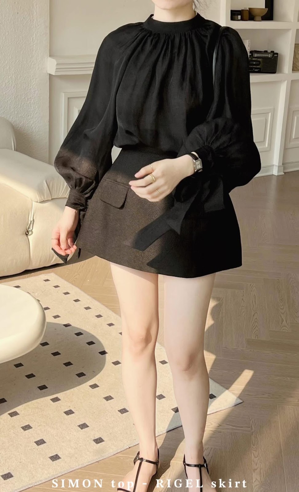 Simon crepe silk top detail