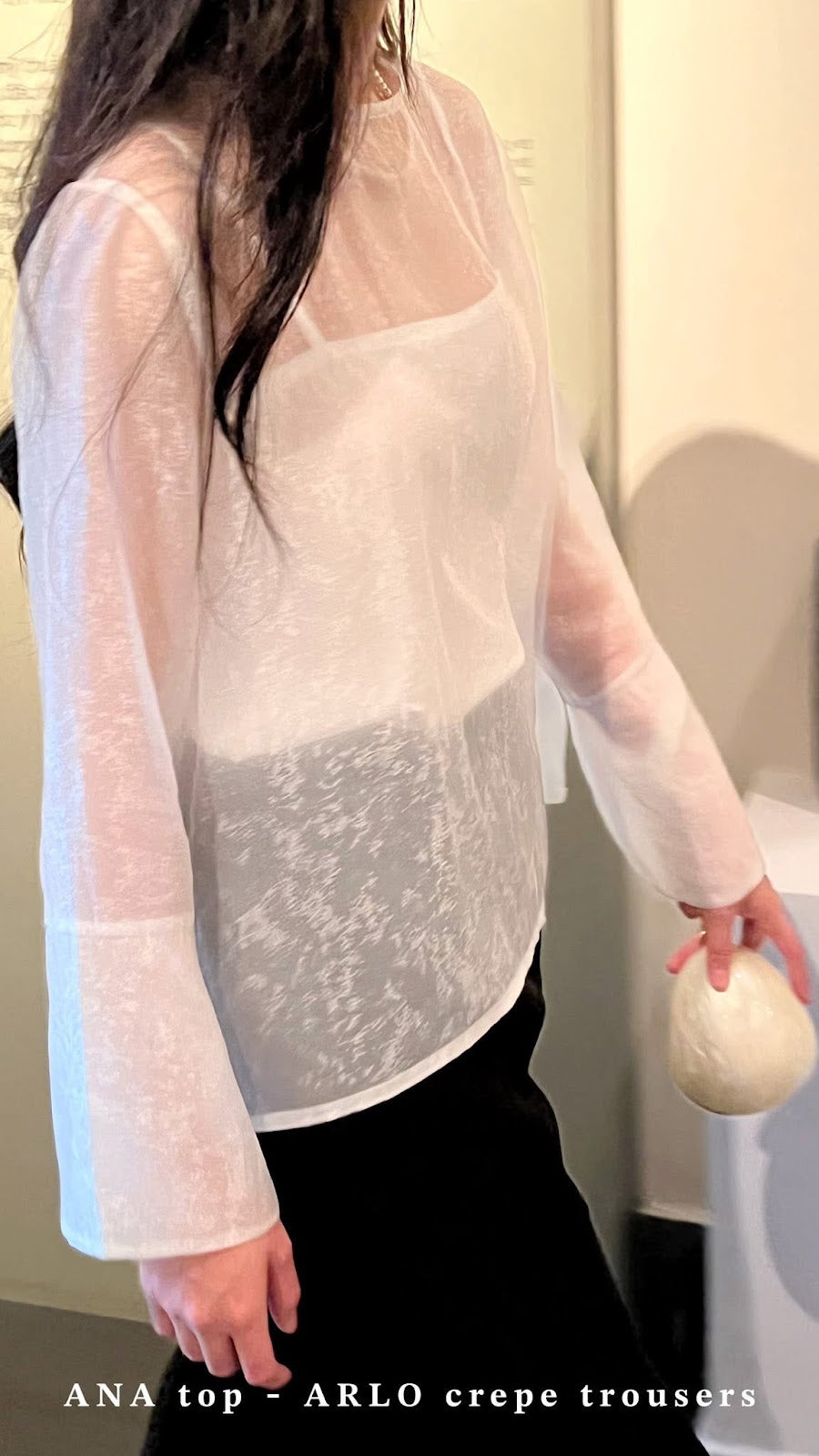 Ana flared-sleeve shirt dress detail