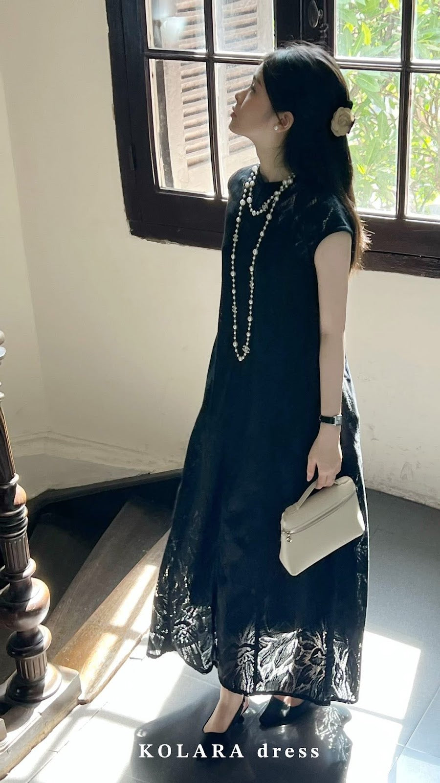 Kolara floral lace dress detail