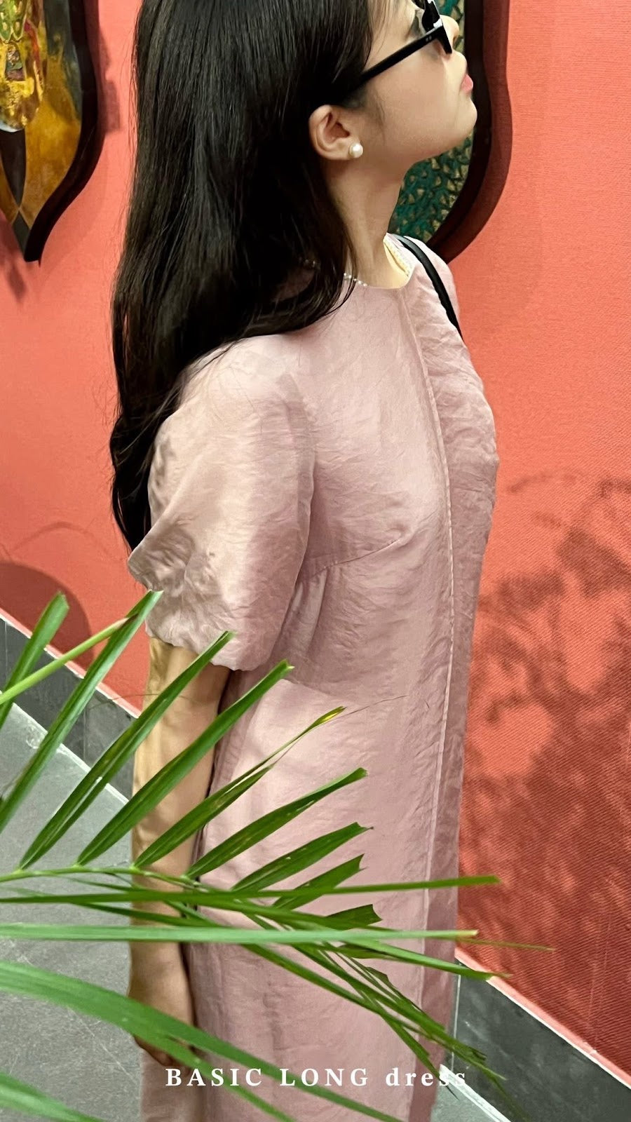 Basic Long silk dress detail