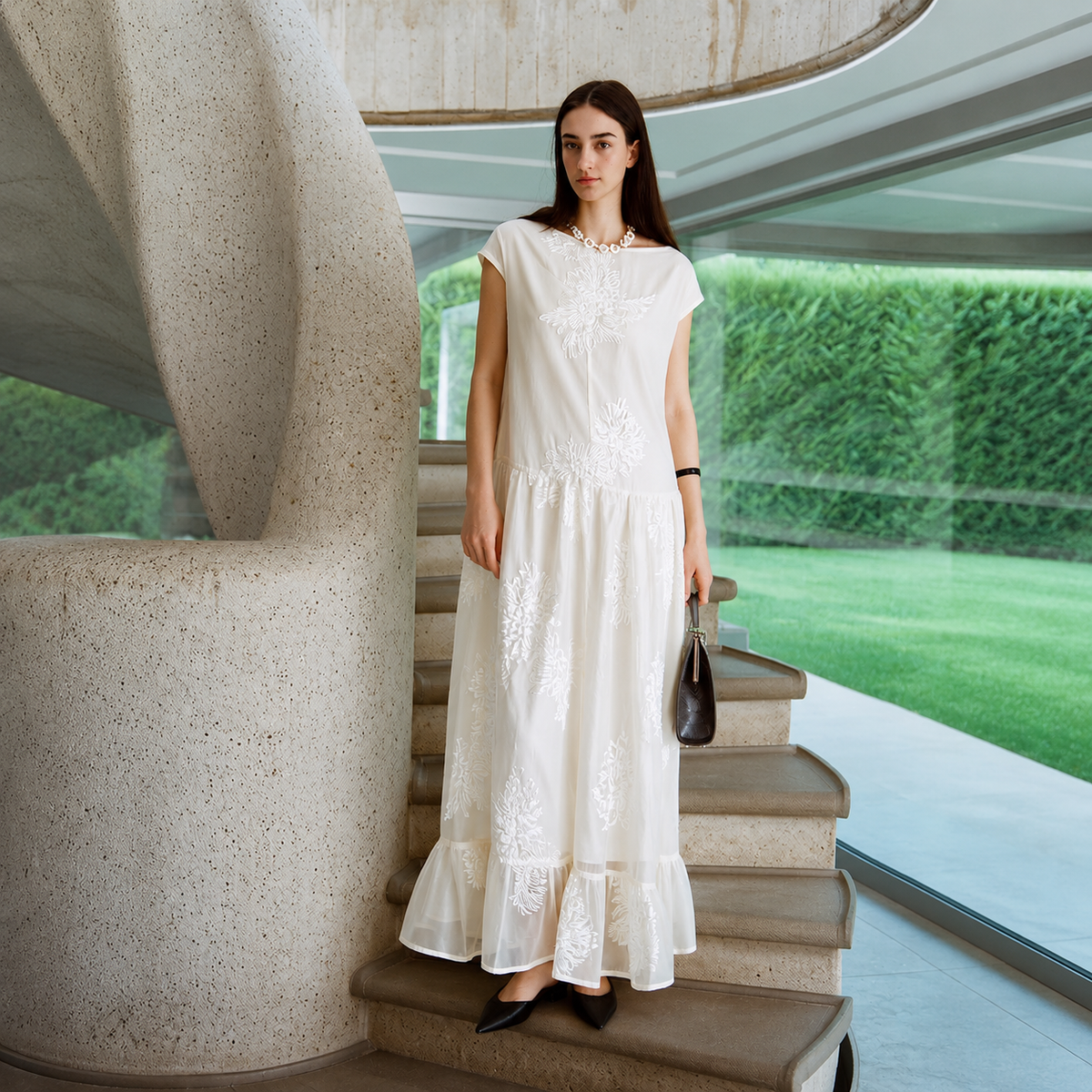 Léger Off-Shoulder Midi Dress